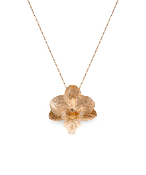 Rose Gold Orchid Necklace